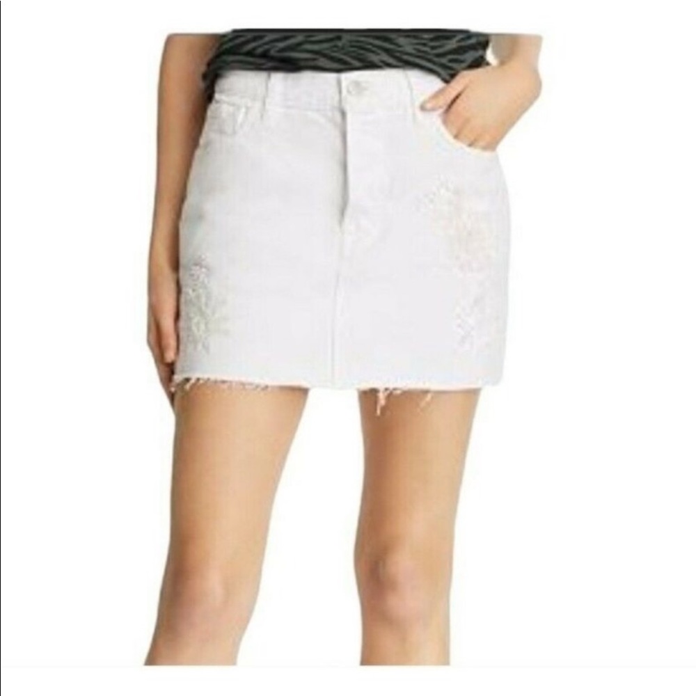 NWT J BRAND Denim Jean Mini Skirt Estella Bonny White SZ 27